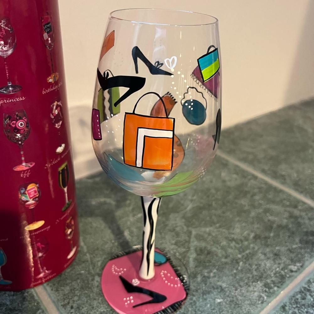 Lolita shopaholic wine glass